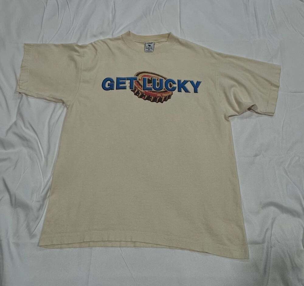 Vintage 90s Galt Sand Get Lucky Brewery & Pub Graphic T-Shirt Y2K